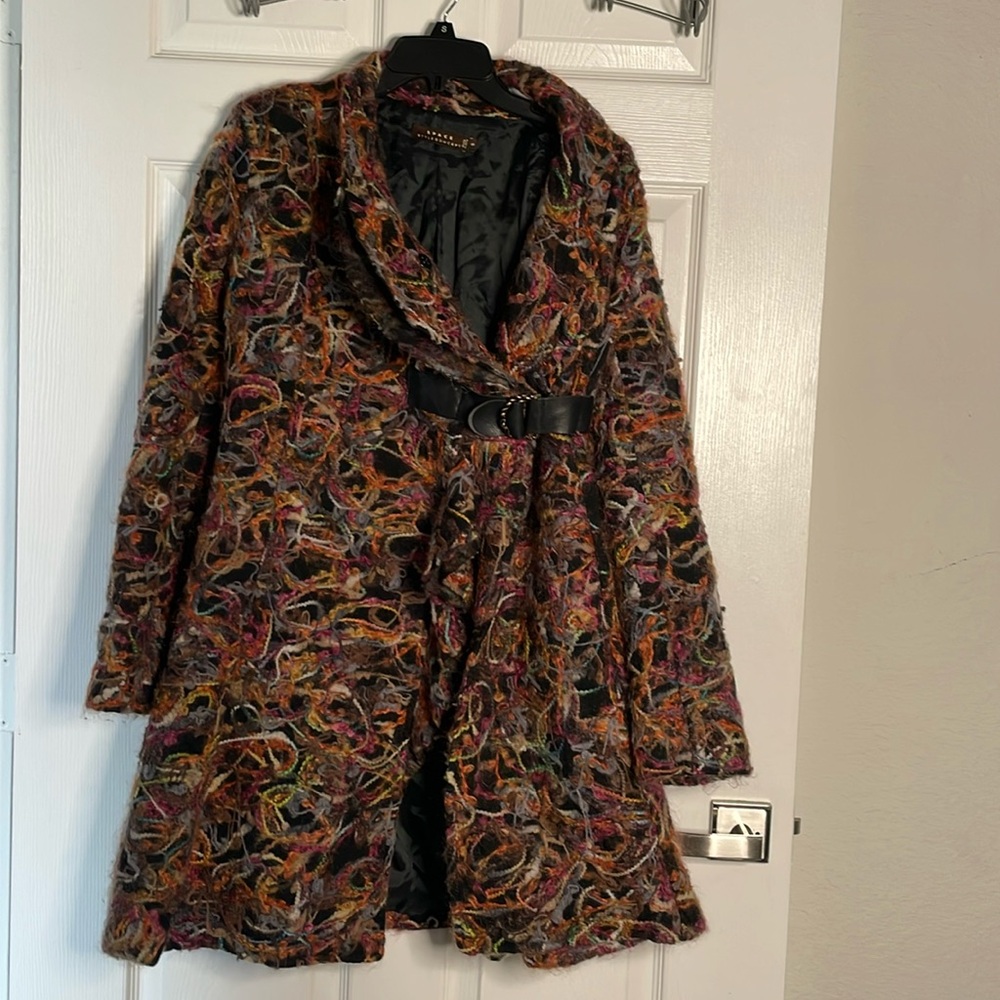 Space style concept multi color lane wool & mohair cardigan sweater